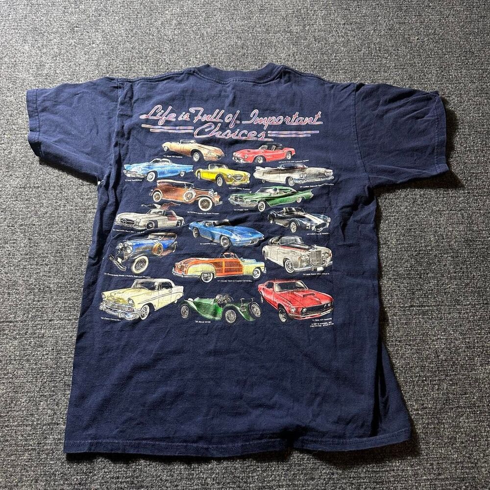 Y2K 1997 Vintage Navy blue vintage 90s car graphic tee